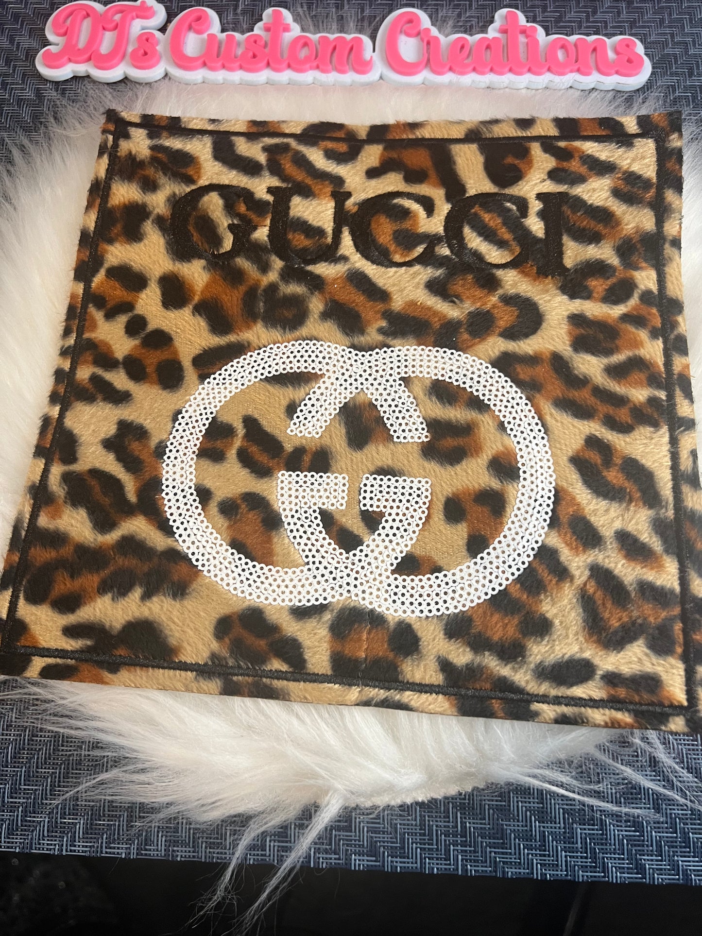 Leopard Sequin White Black GG