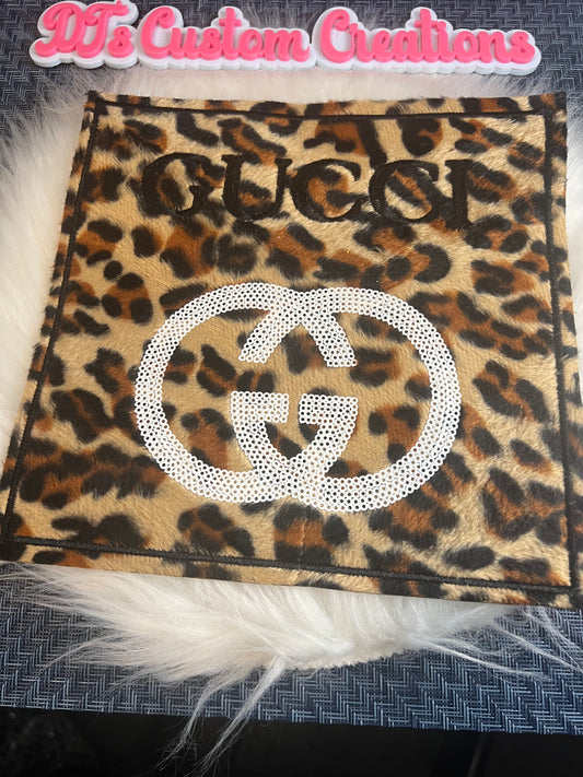 Leopard Sequin White Black GG
