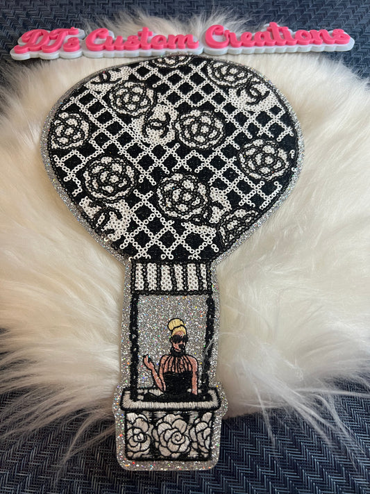 Sequin Black White Silver CC Ballon