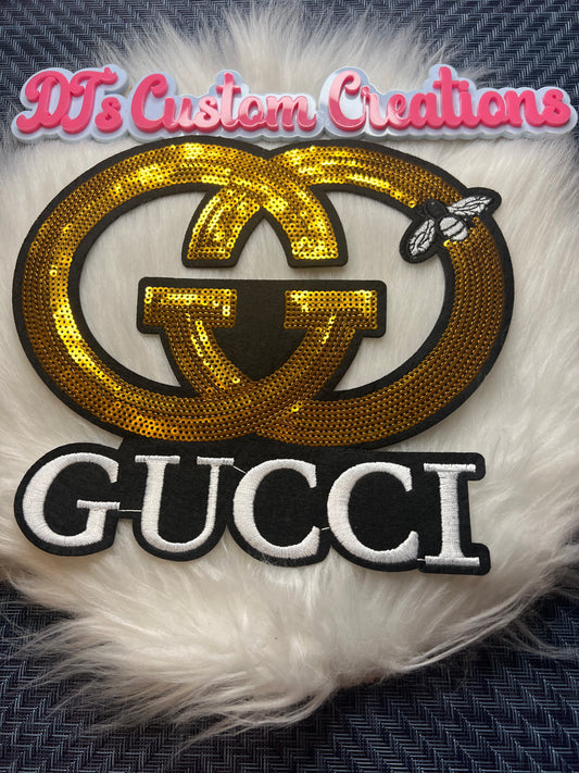 Sequin Gold White with Bee GG