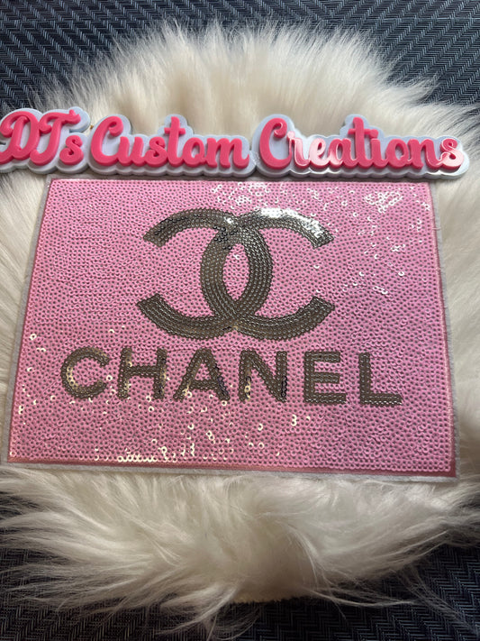Sequin Pink Silver CC Square