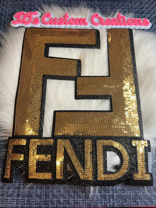 Sequin Gold trim black FF