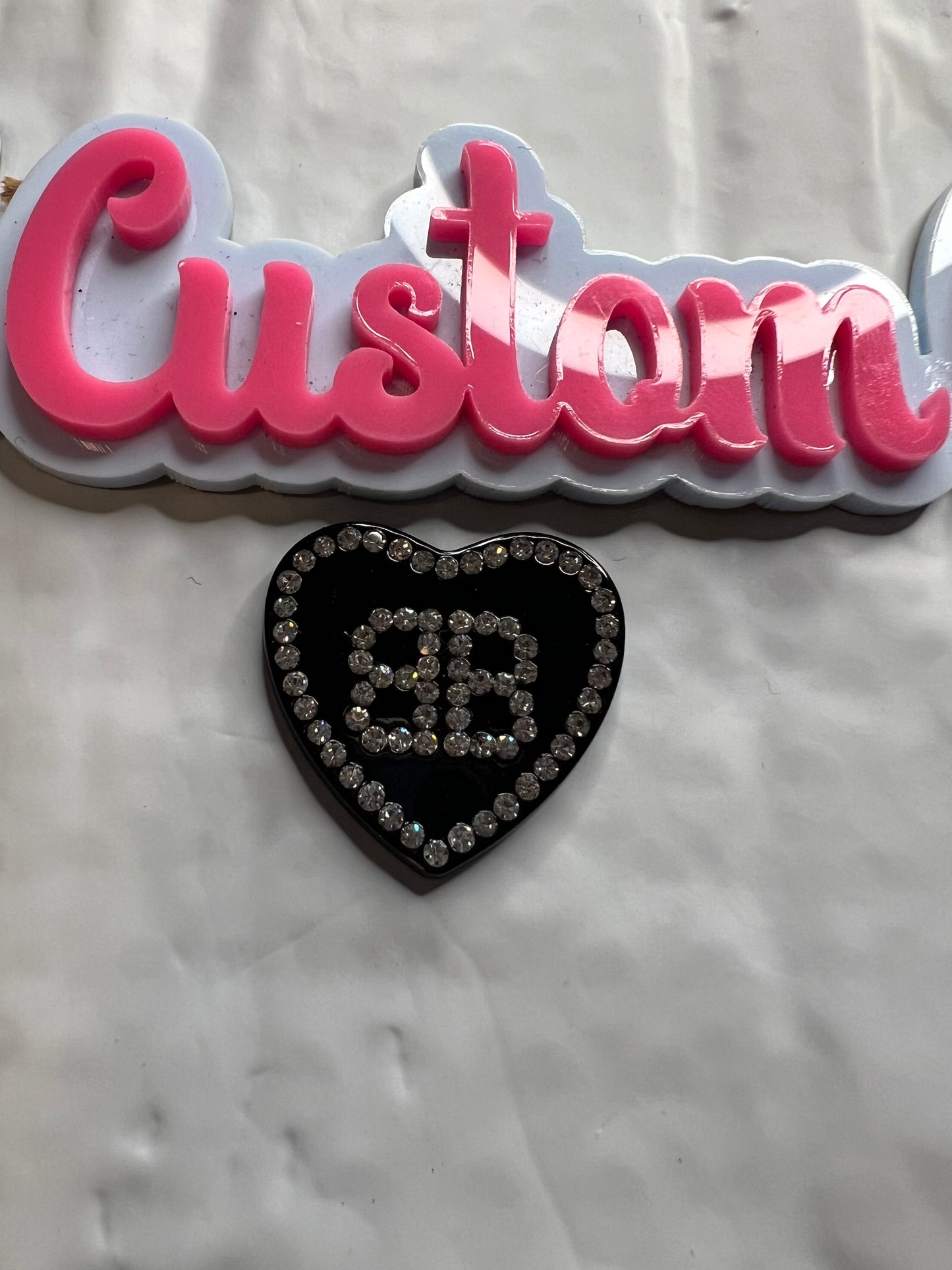 Bling Black BB Heart