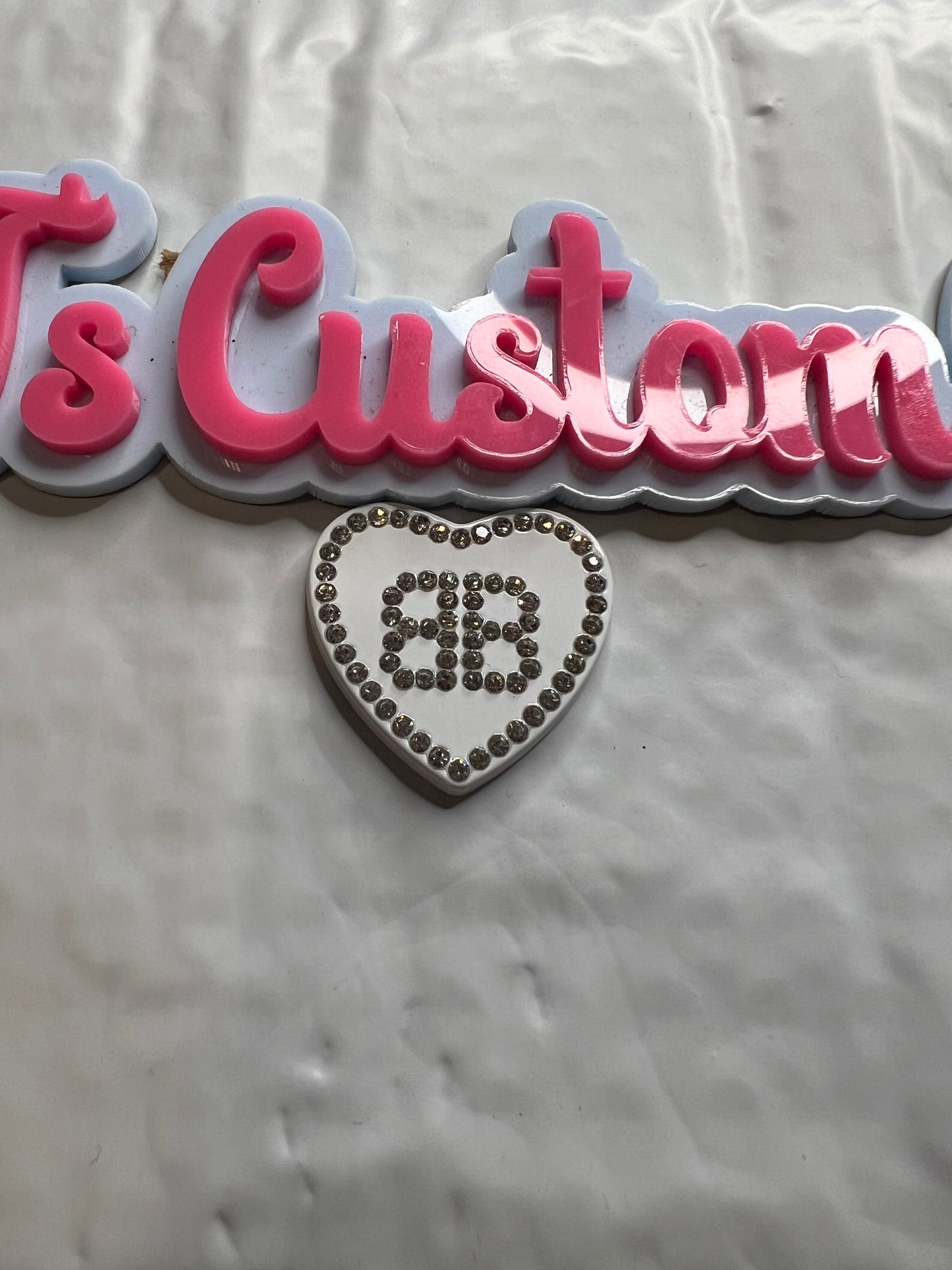 Bling White BB Heart
