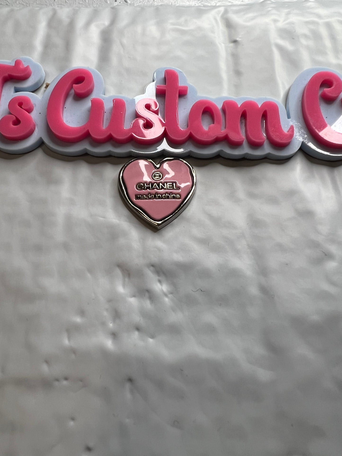 Pink Silver CC Heart