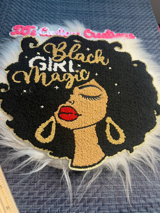 Big Black Girl Magic Trim in Gold Fluffy