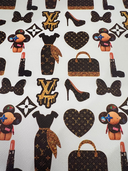 White Brown dress LV