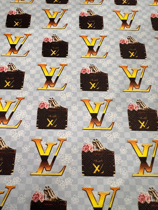 Blue Gold Brown LV suit case