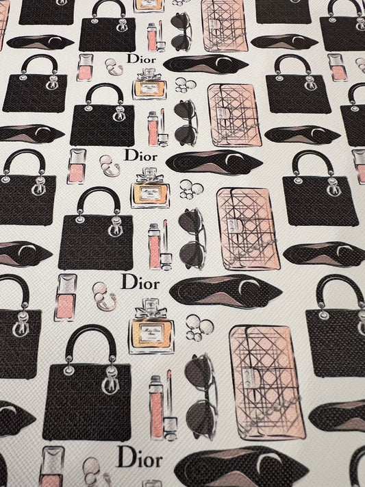 White Dior Purse Shoe Glass