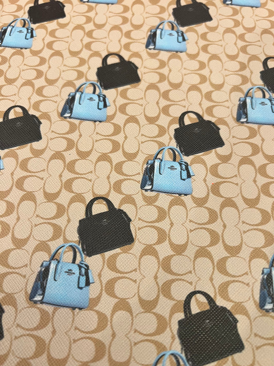 Coach Tan Blue Black Purse