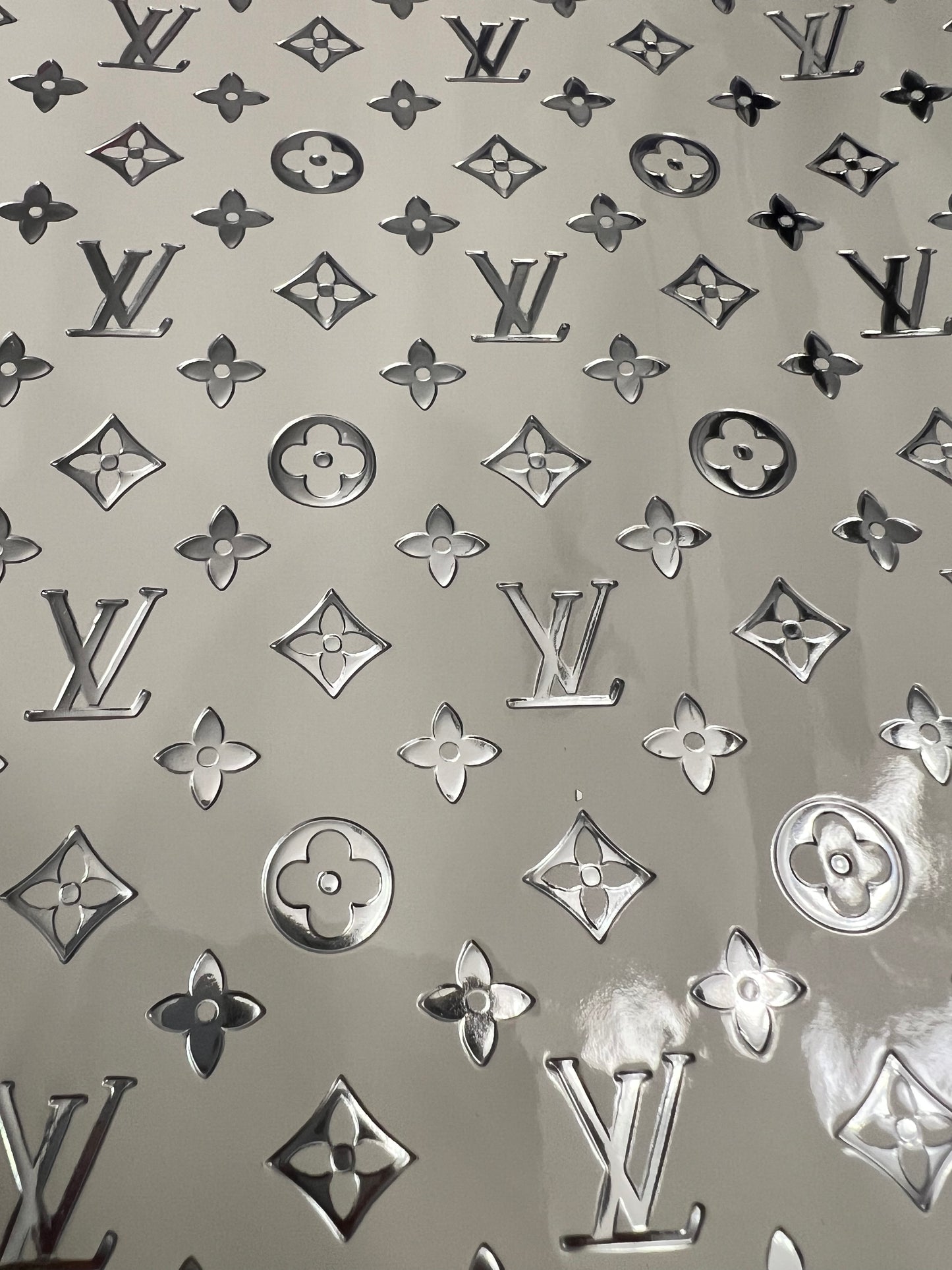 White Silver Embossed LV