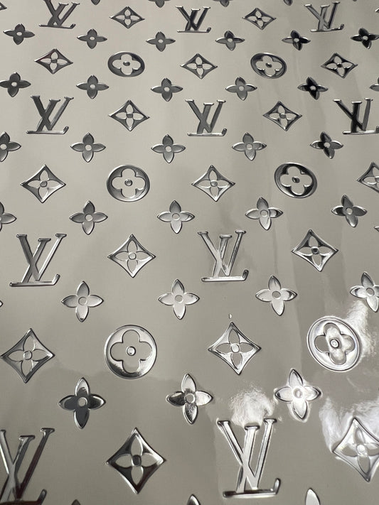 White Silver Embossed LV