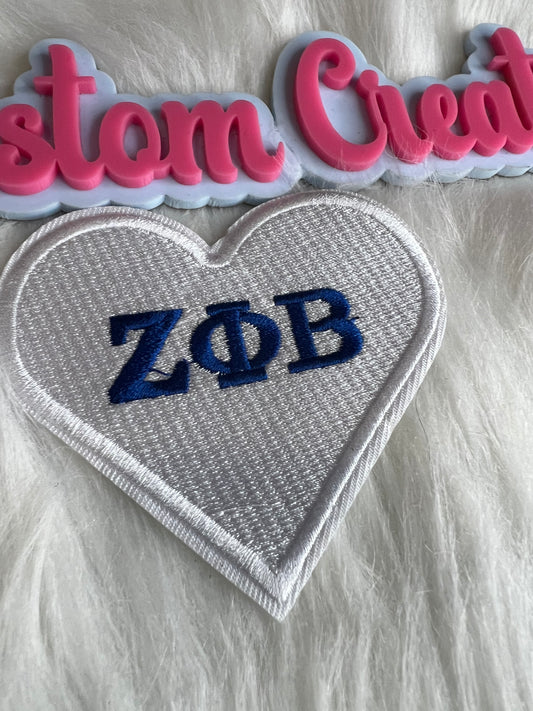 White Blue Zeta Heart