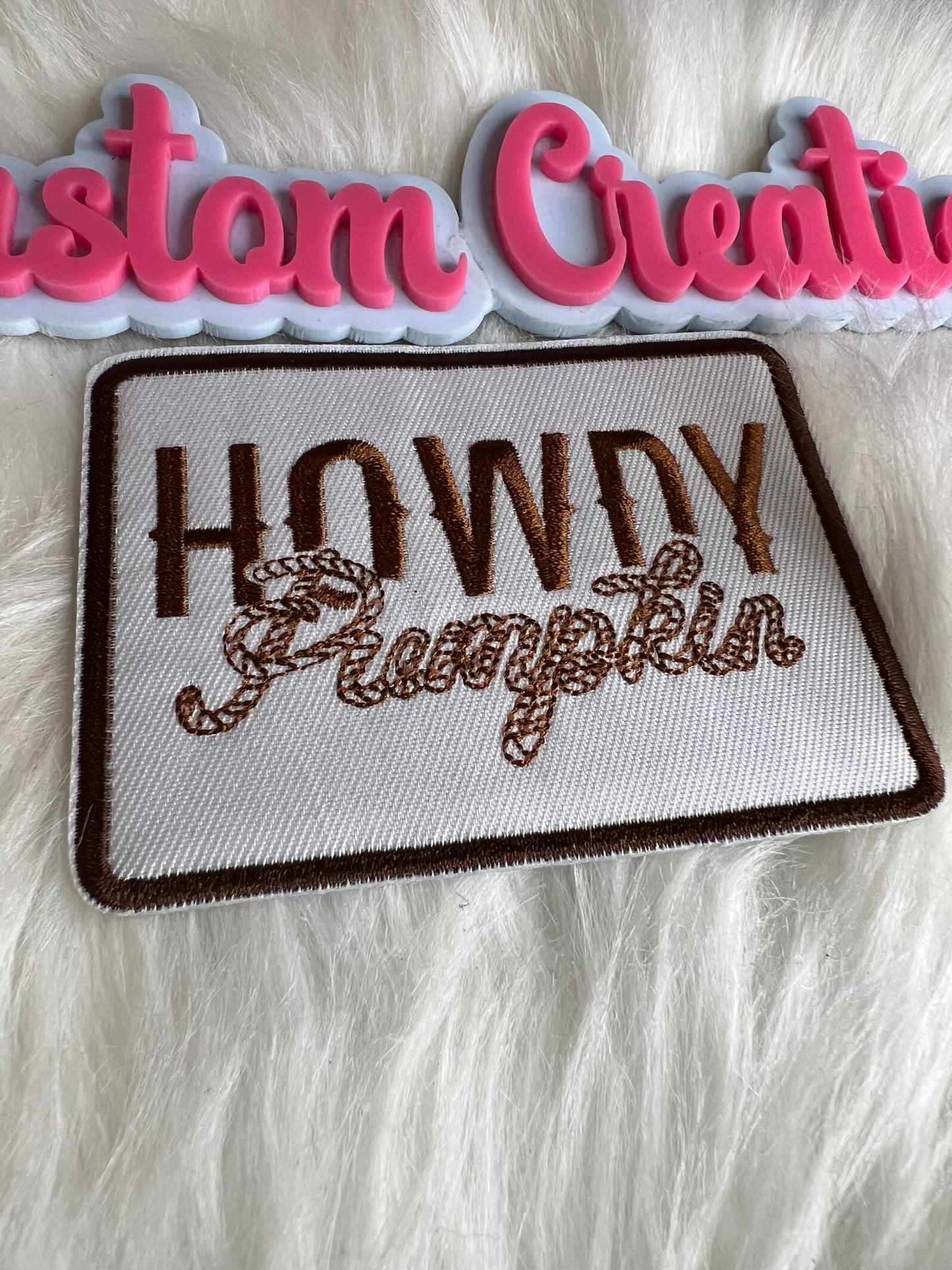 Brown White Howdy Pumpkin