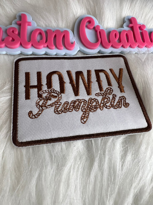 Brown White Howdy Pumpkin