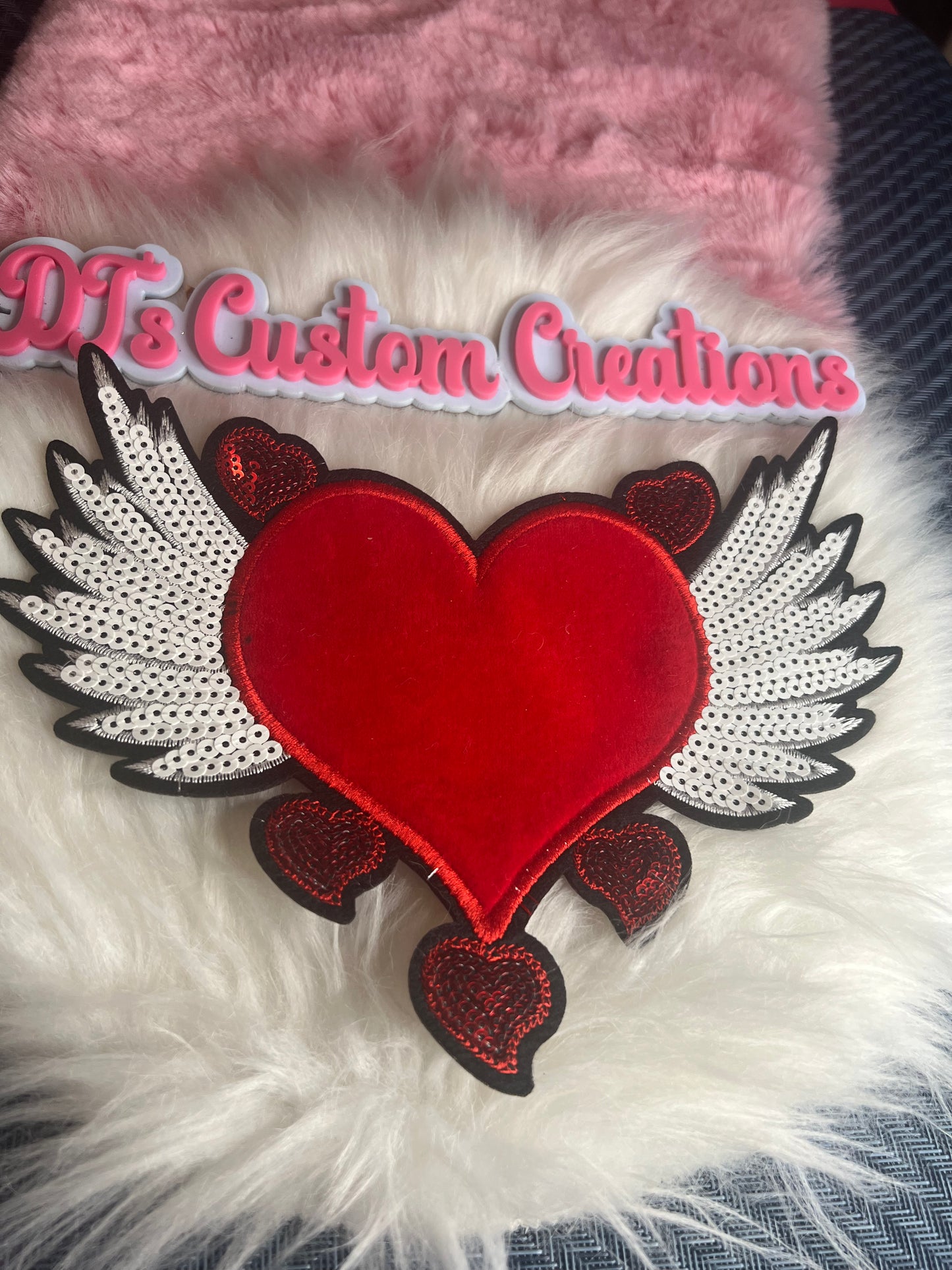 Sequin wing Heart