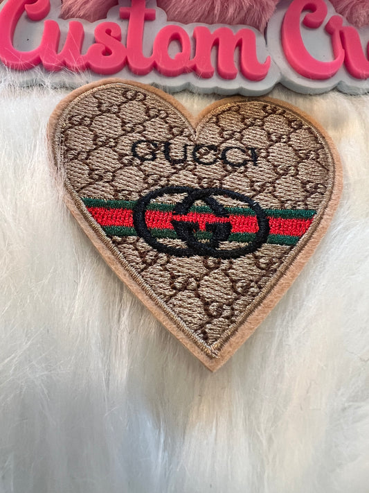 Tan Red Green strip Black GG Heart