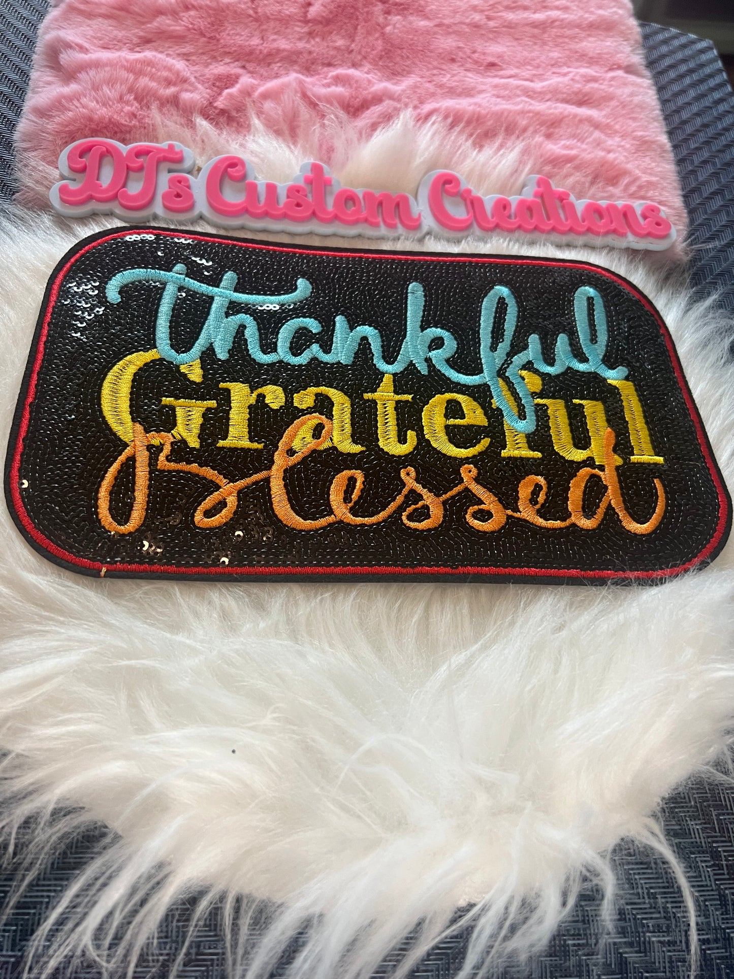 Sequin Thankful Grateful Blessed