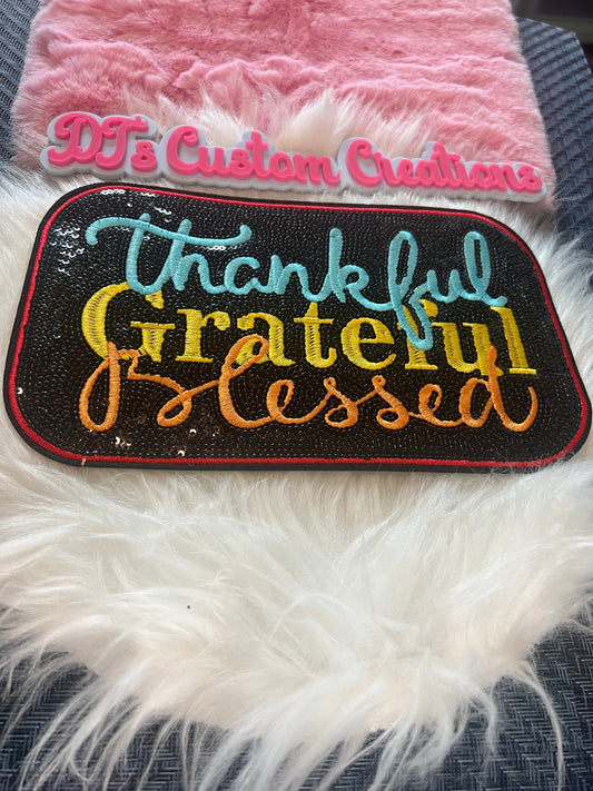 Sequin Thankful Grateful Blessed