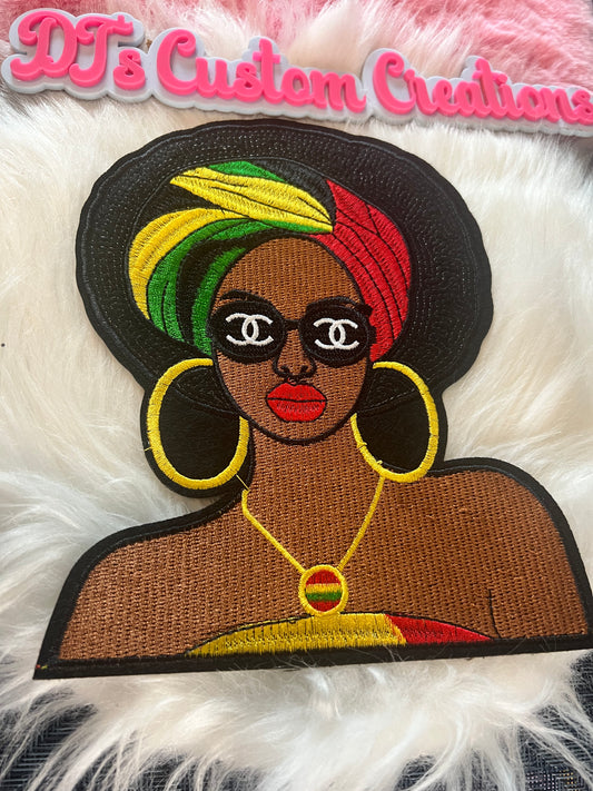 Sequin Hair Red Yellow Green Scarf CC Lady