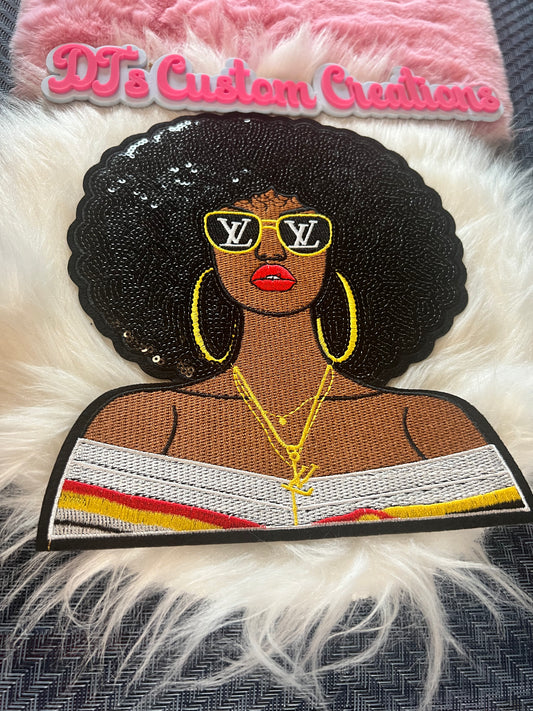 Sequin Afro LV Sunglasses