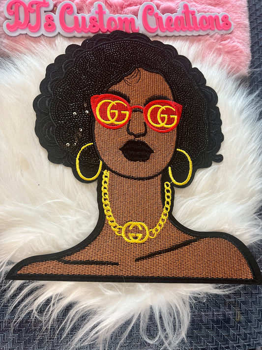 Sequin Hair GG sunglasses lady