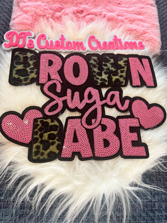 Sequin Leopard Pink Brown Suga