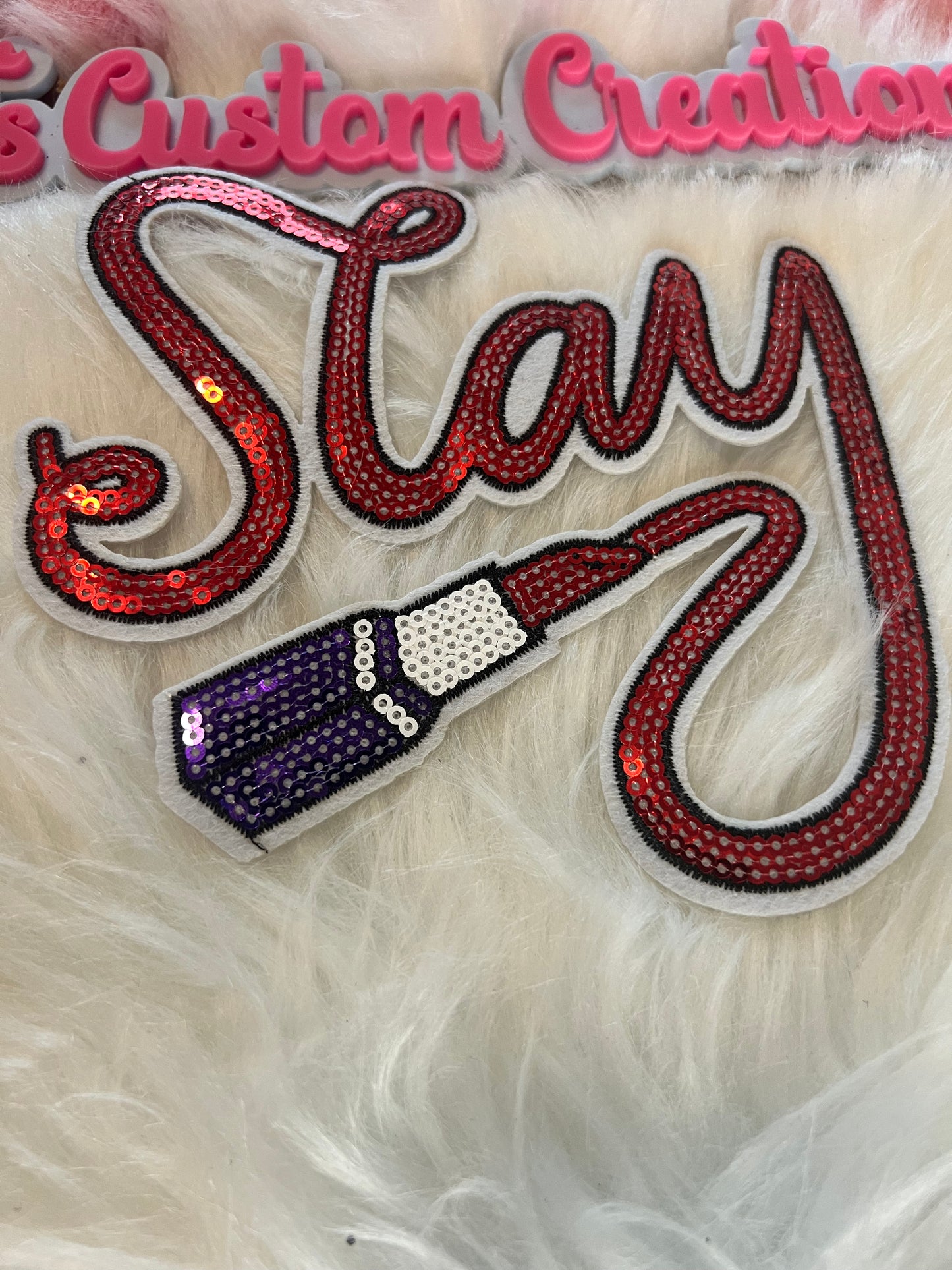 Sequin Red White Purple Slay
