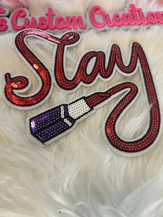 Sequin Red White Purple Slay