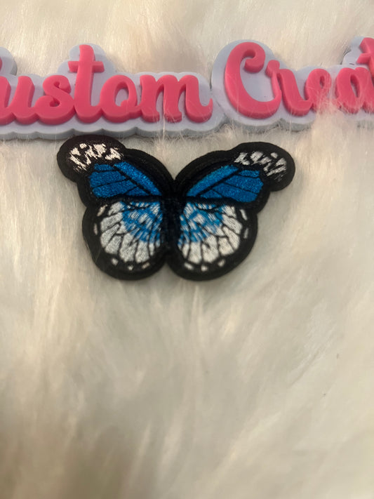 Blue White Black Butterfly