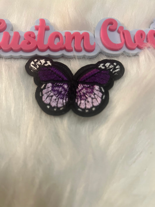 Purple White Black Butterfly