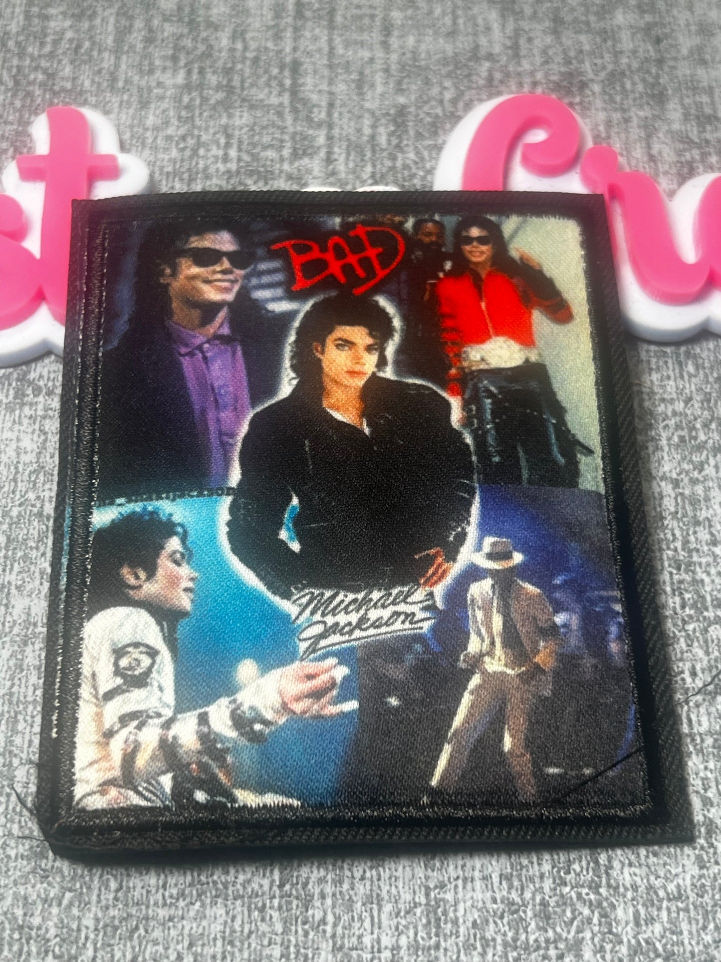 Retro Music Style Collage Patch – Square Printed Iron-On Patch for Clothing & DIY Projects