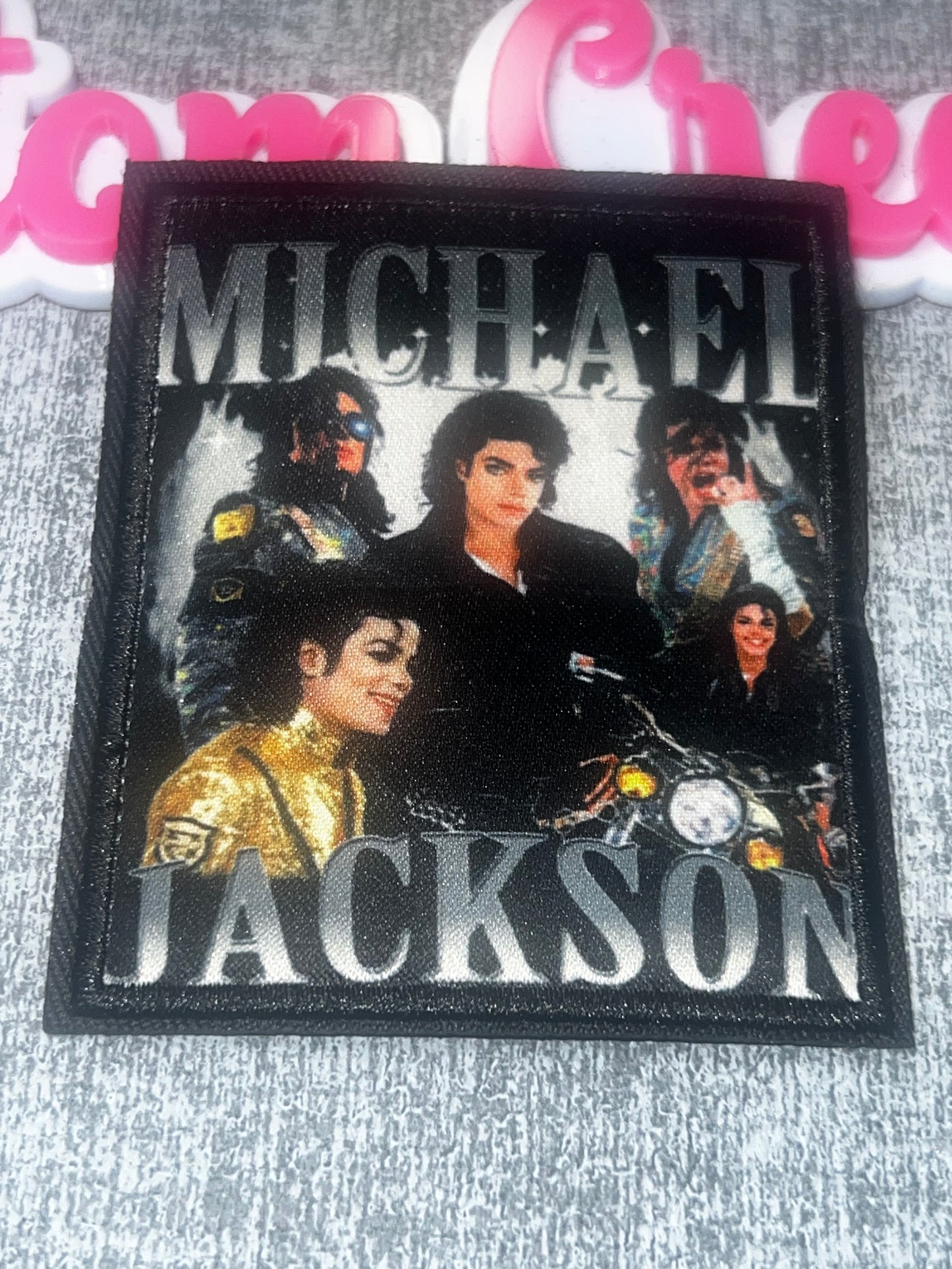 Retro Pop Icon Collage Patch – Square Printed Iron-On Patch for Jackets, Bags & Custom Apparel