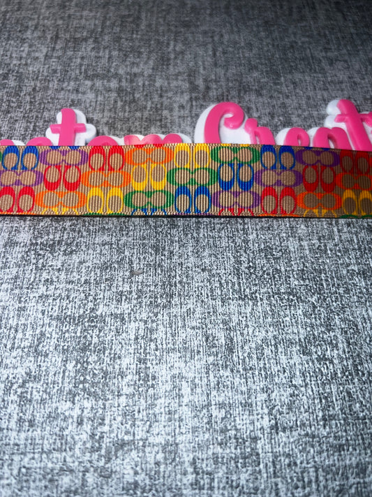 Rainbow Pattern Ribbon Trim – Colorful Fashion Craft Ribbon (Sold by the Yard)