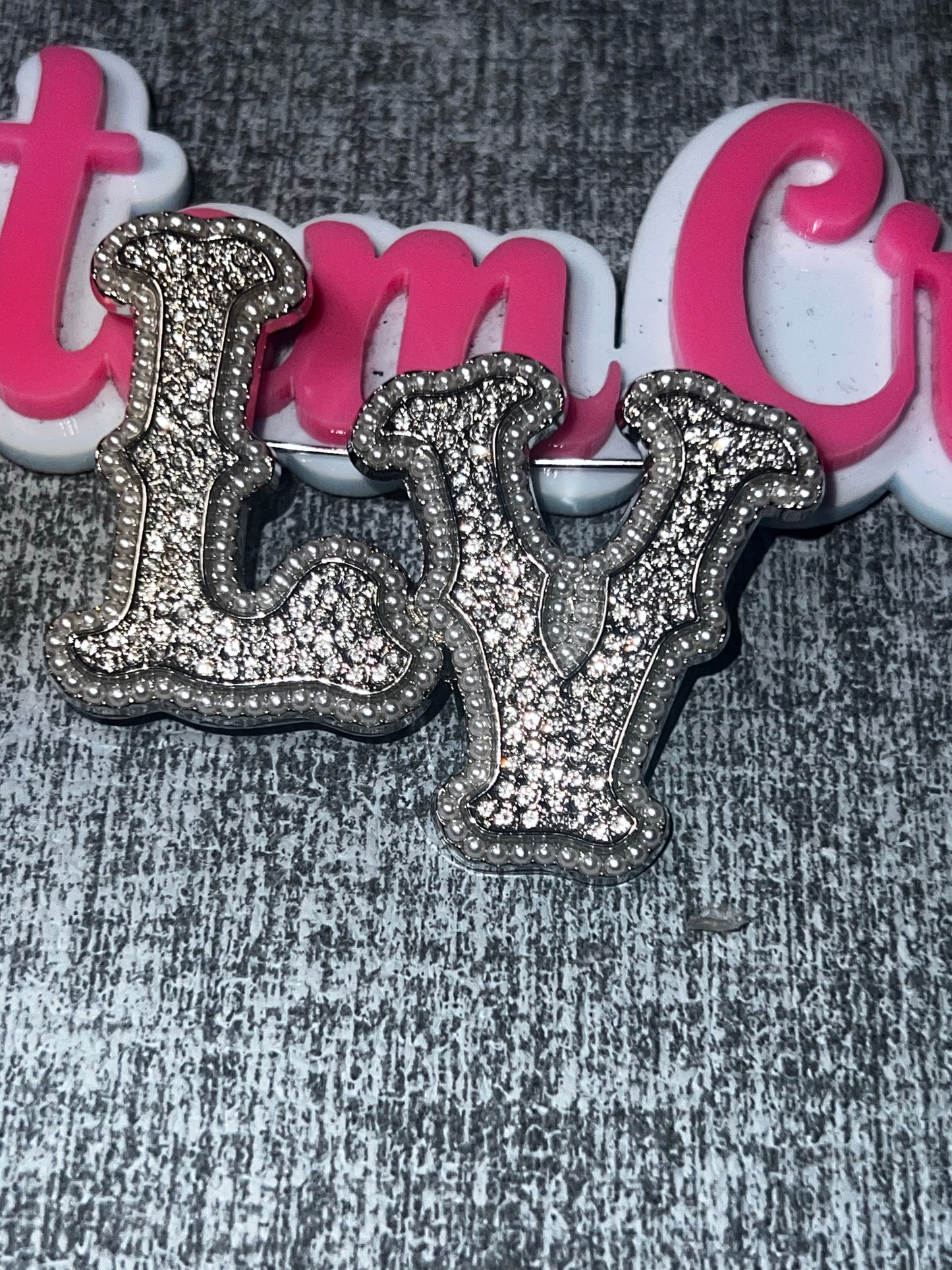 Bling Letter Brooch – Silver Rhinestone Pin