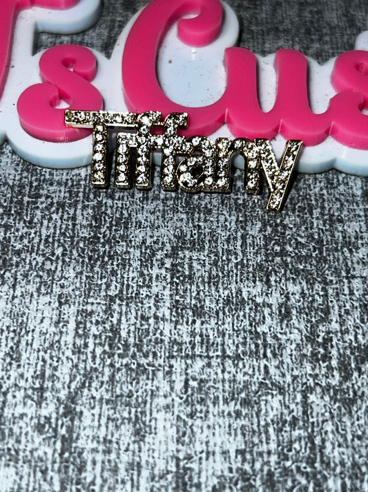 Rhinestone Word Charm Pendant – Silver Crystal Glam DIY Accessory