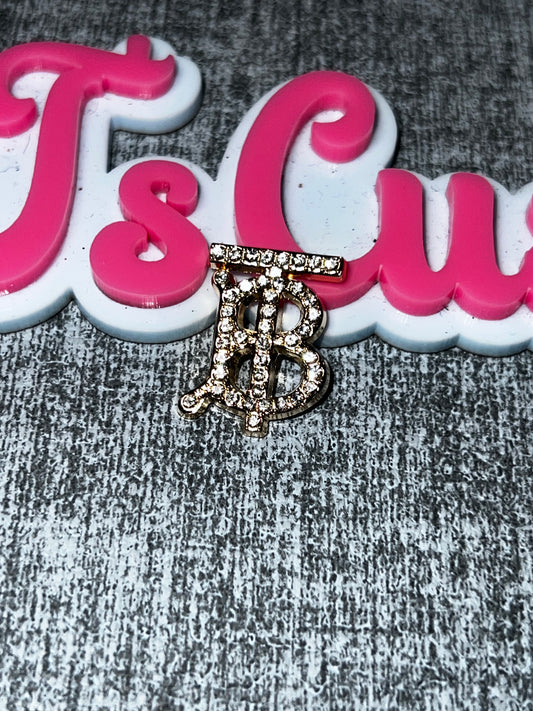 Crystal Monogram Charm – Gold Rhinestone Letter Pendant for DIY Crafts