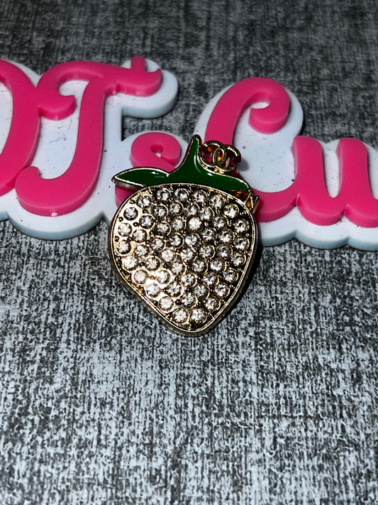 Rhinestone Strawberry Pin Brooch – Crystal Fruit Fashion Accessory
