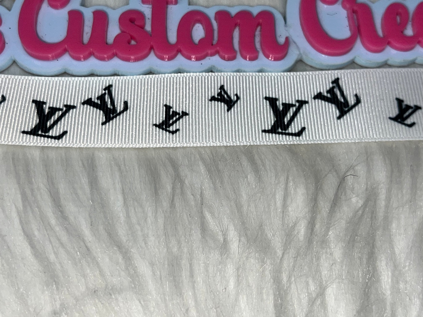 White Monogram Style Ribbon Trim – Fashion Craft Ribbon
