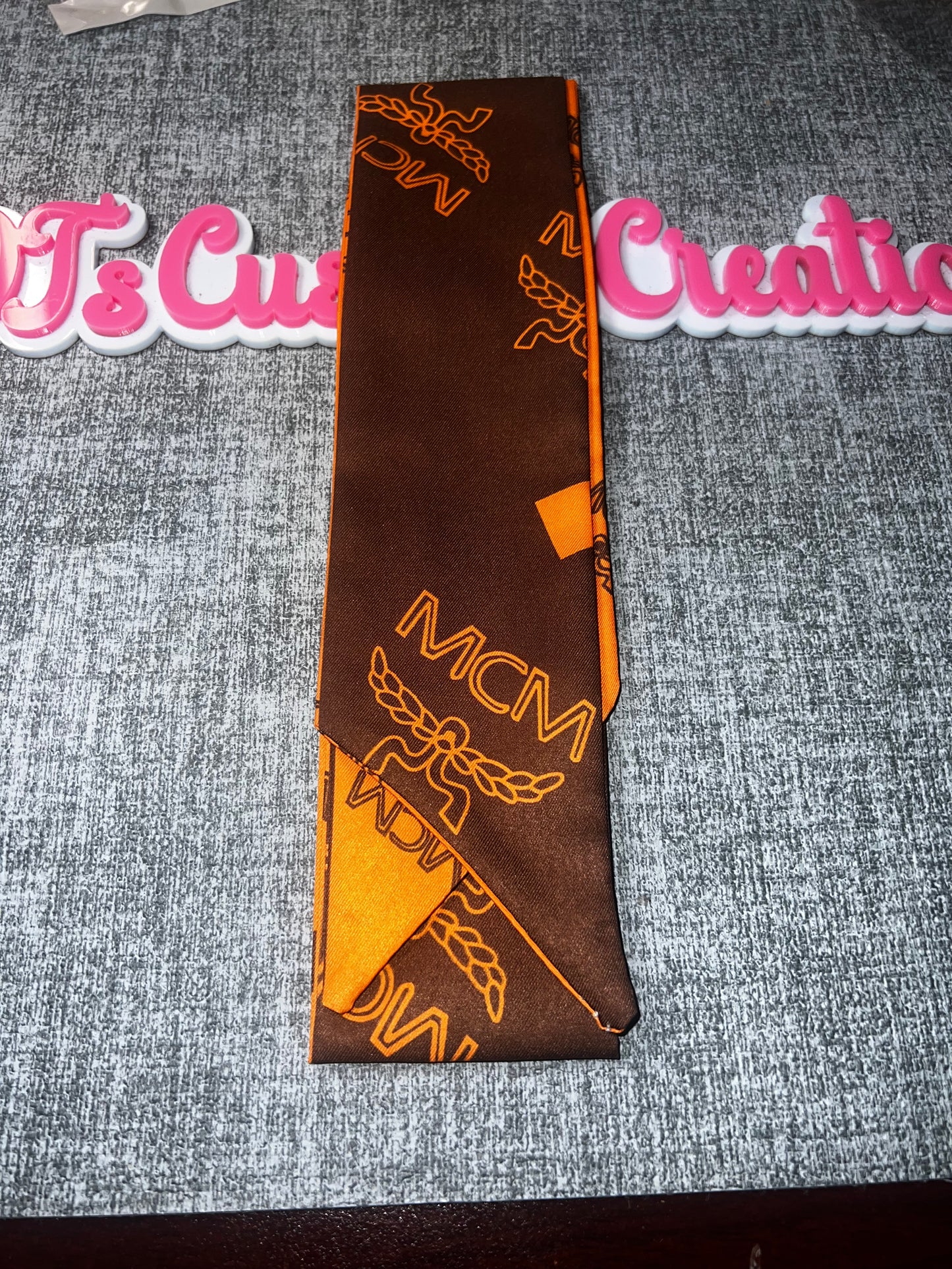 Brown & Orange Fashion Scarf Tie – Decorative Craft Accessory