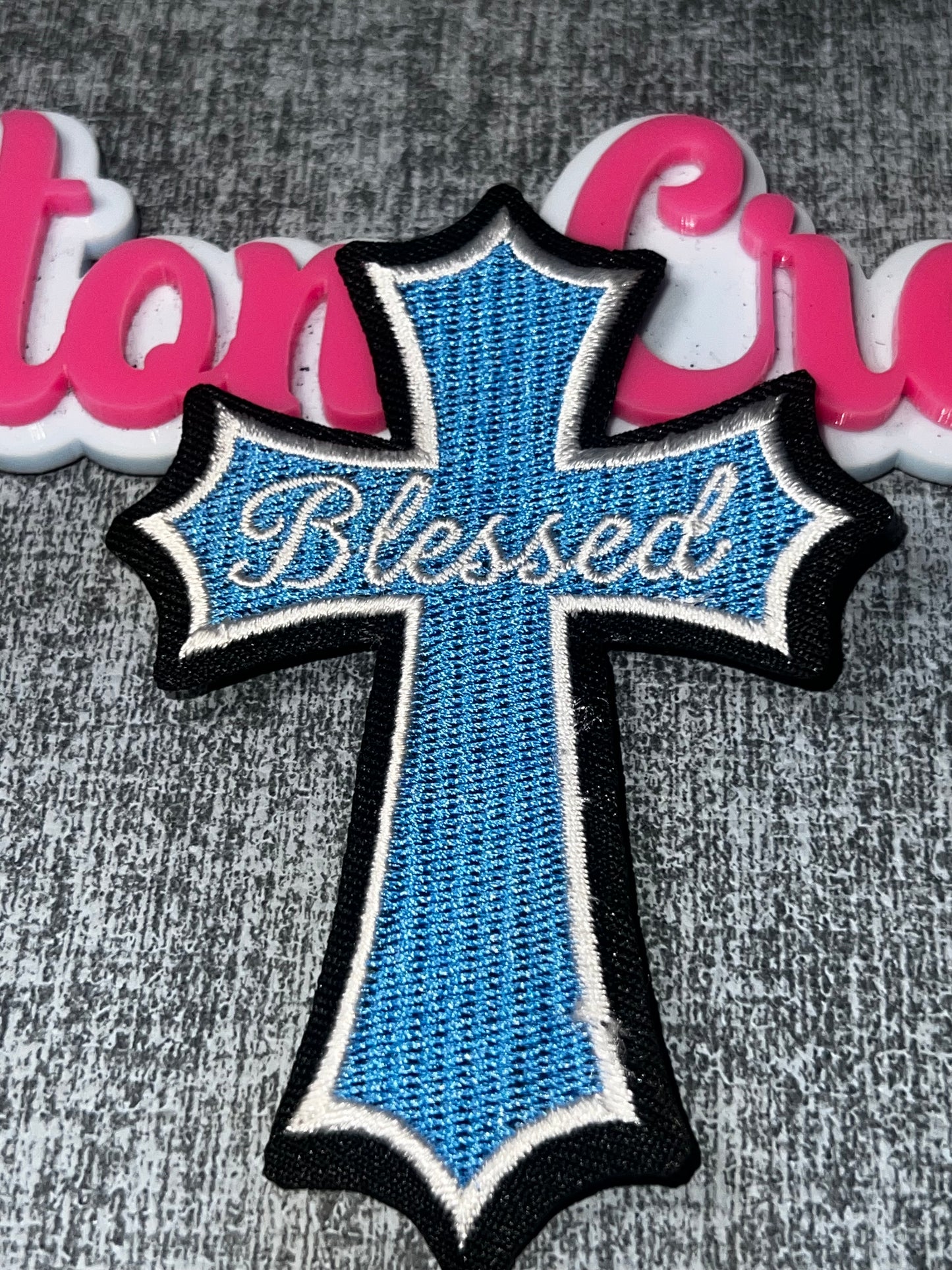 Blessed Cross Embroidered Iron-On Patch – Christian Faith Patch
