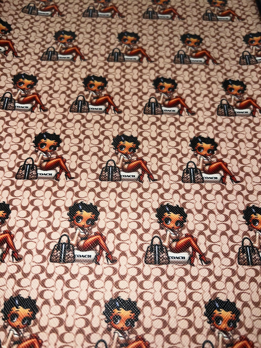 Fashion Doll Handbag Printed Faux Leather Sheet – 9x12 Craft Material