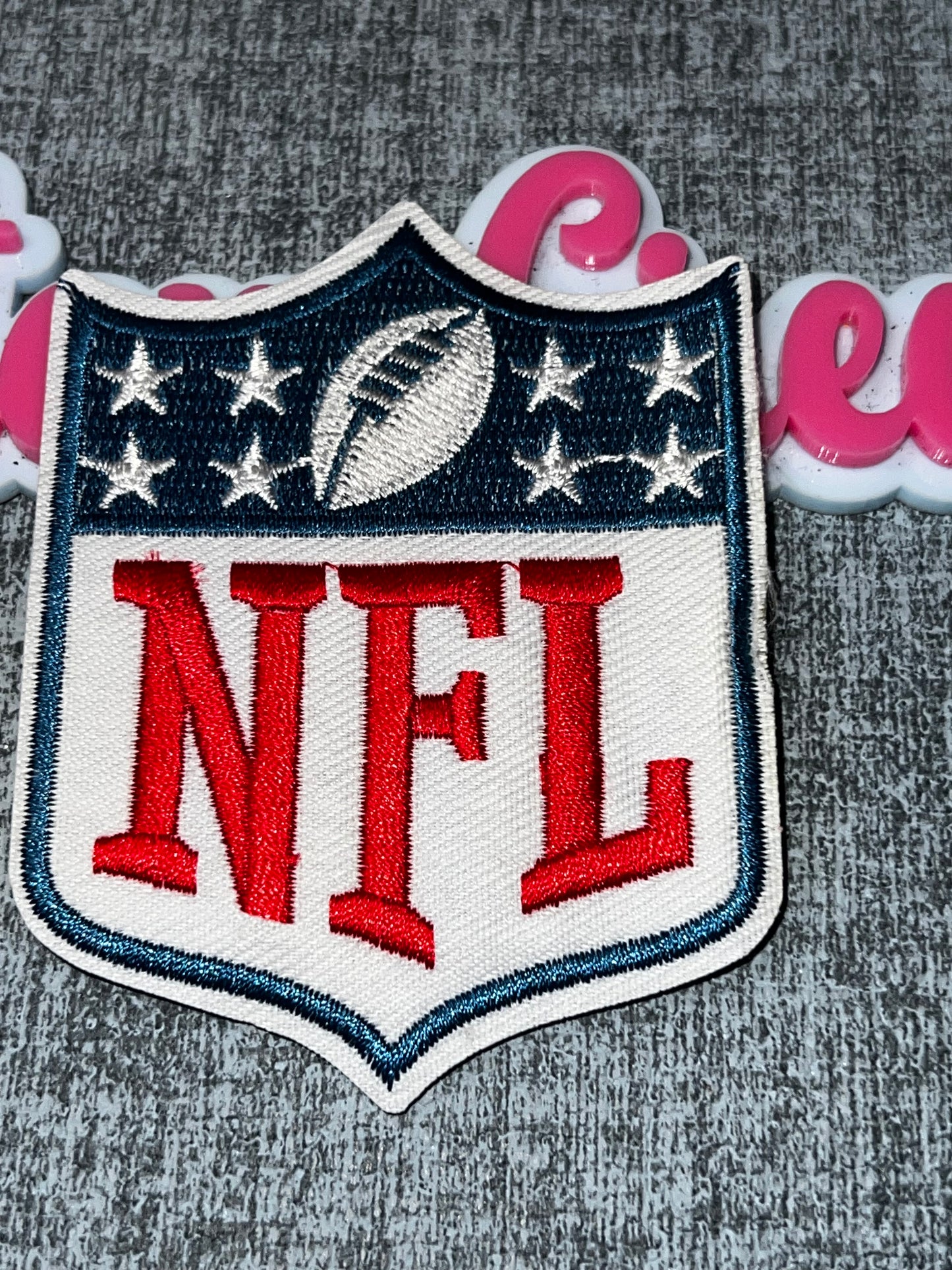 White Silver & Red Shield Embroidered Iron-On Patch