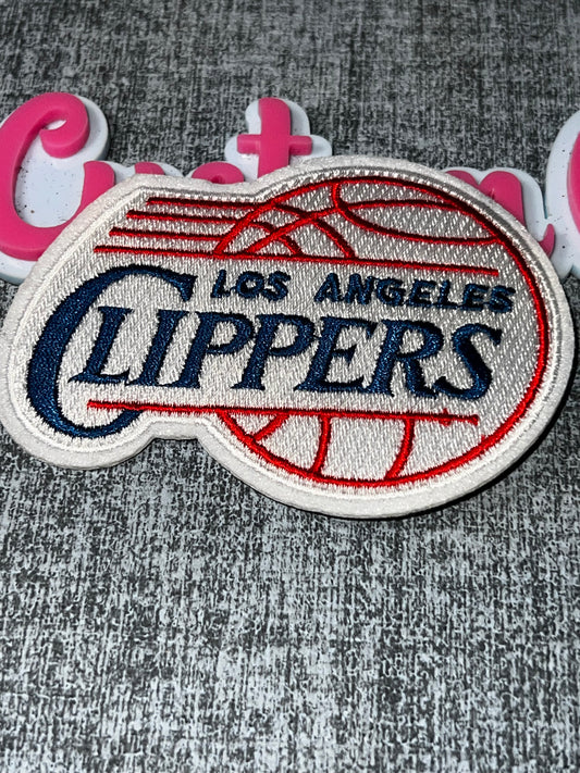 Red Blue Oval Embroidered Iron-On Patch | Statement Appliqué