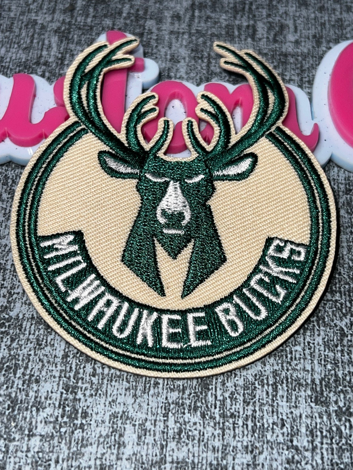Green Deer Head Embroidered Iron-On Patch | Statement Appliqué