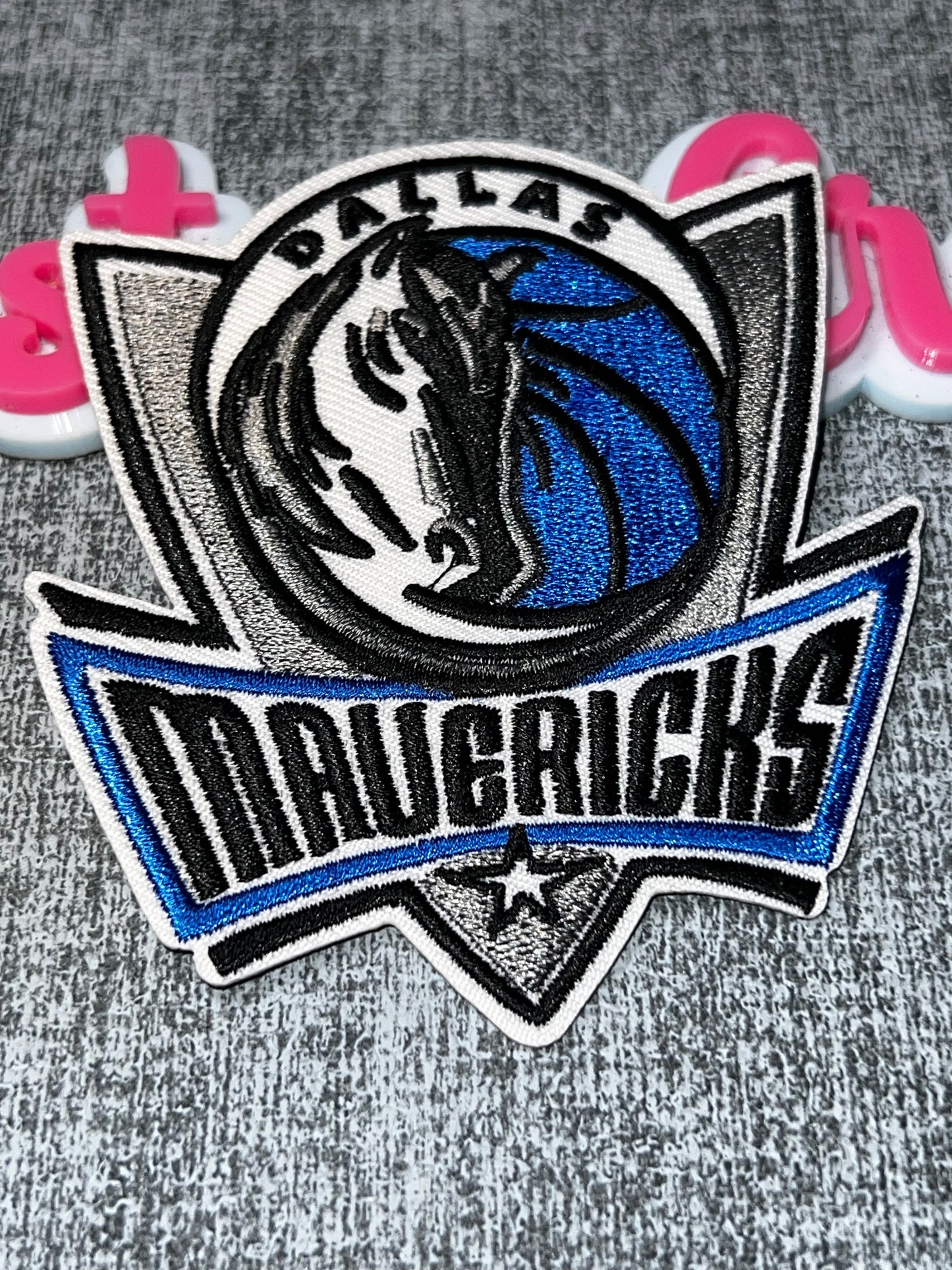 Blue Black Horse Emblem Embroidered Iron-On Patch | Statement Appliqué