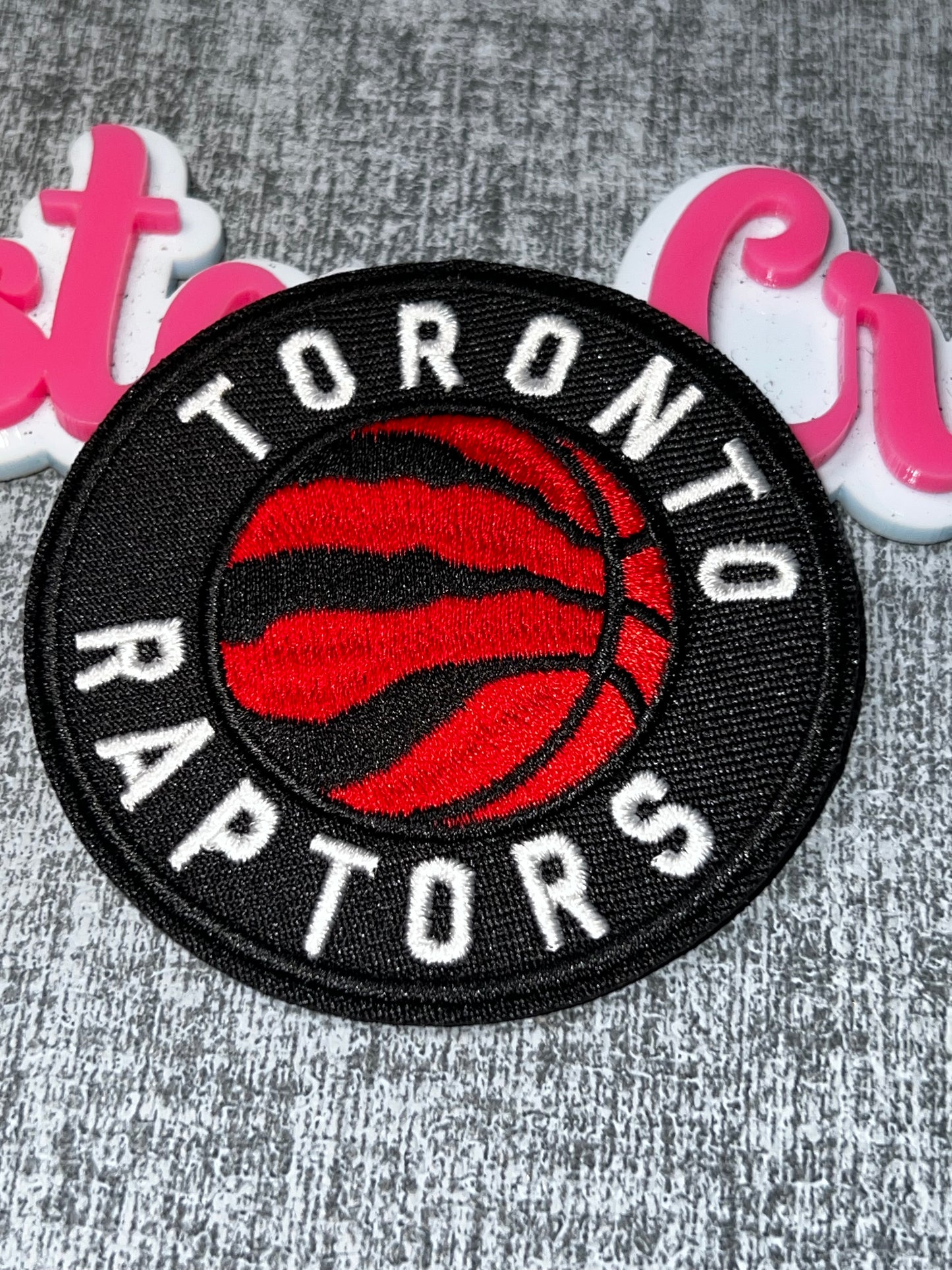 Red Black CircleEmbroidered Iron-On Patch | Appliqué