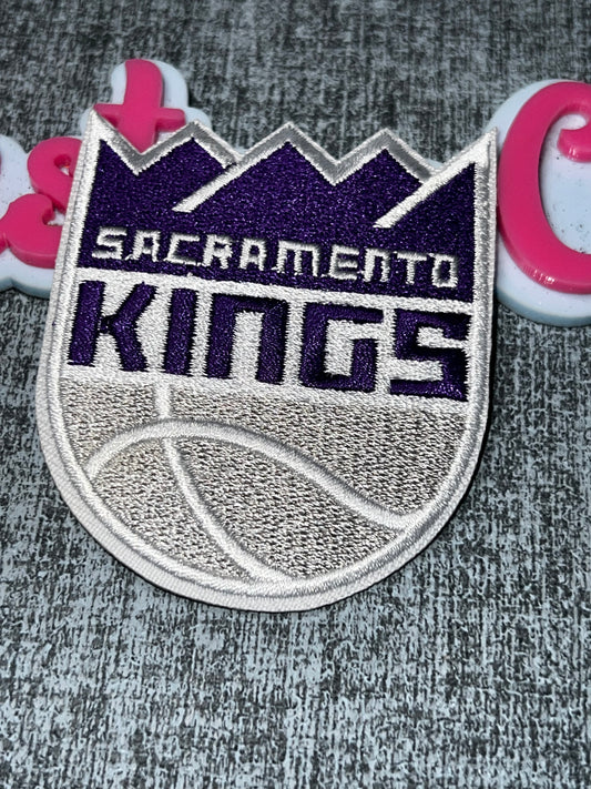 Purple Silver Crown Embroidered Iron-On Patch | Statement Appliqué