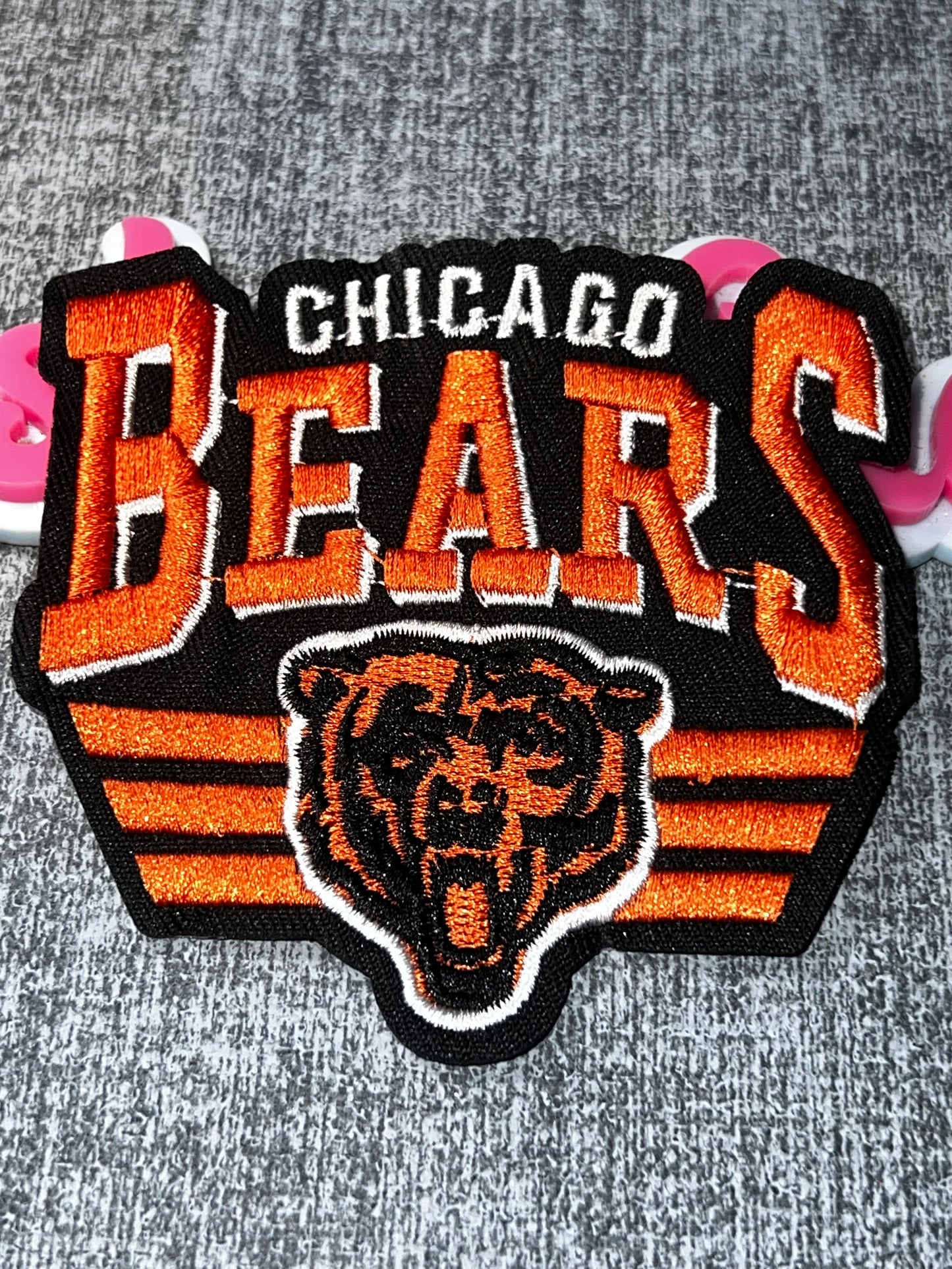 Orange Black Animal Graphic Embroidered Iron-On Patch | Bold Letter Applique for Jackets Bags and Hats
