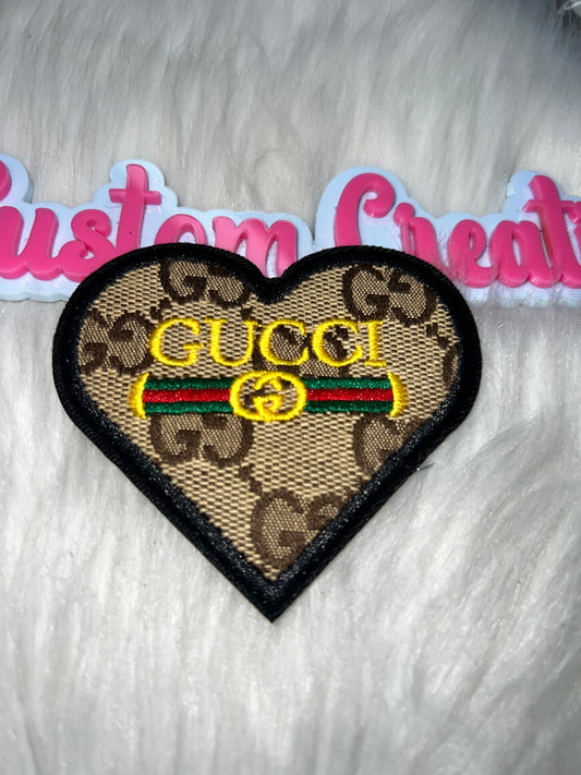 Brown Heart Patch – Embroidered Applique